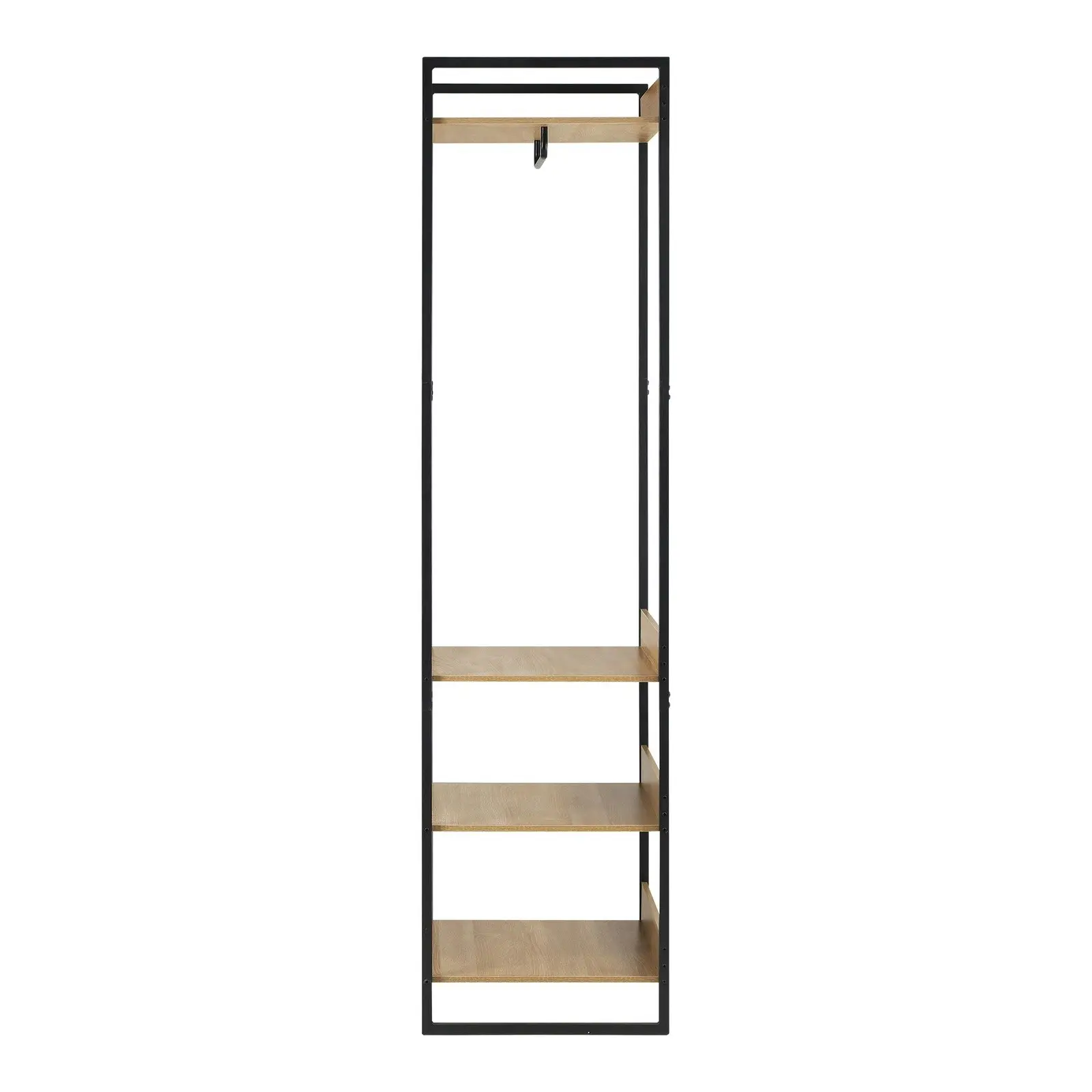 Oikiture Clothes Rack Open Wardrobe Garment Coat 4 shelves Hanging Rail Metal