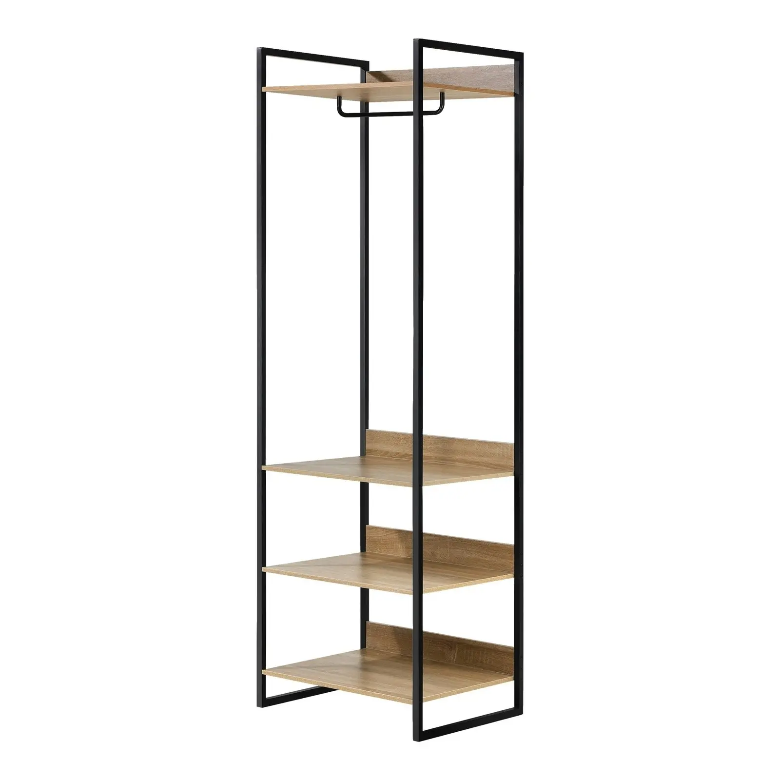 Oikiture Clothes Rack Open Wardrobe Garment Coat 4 shelves Hanging Rail Metal