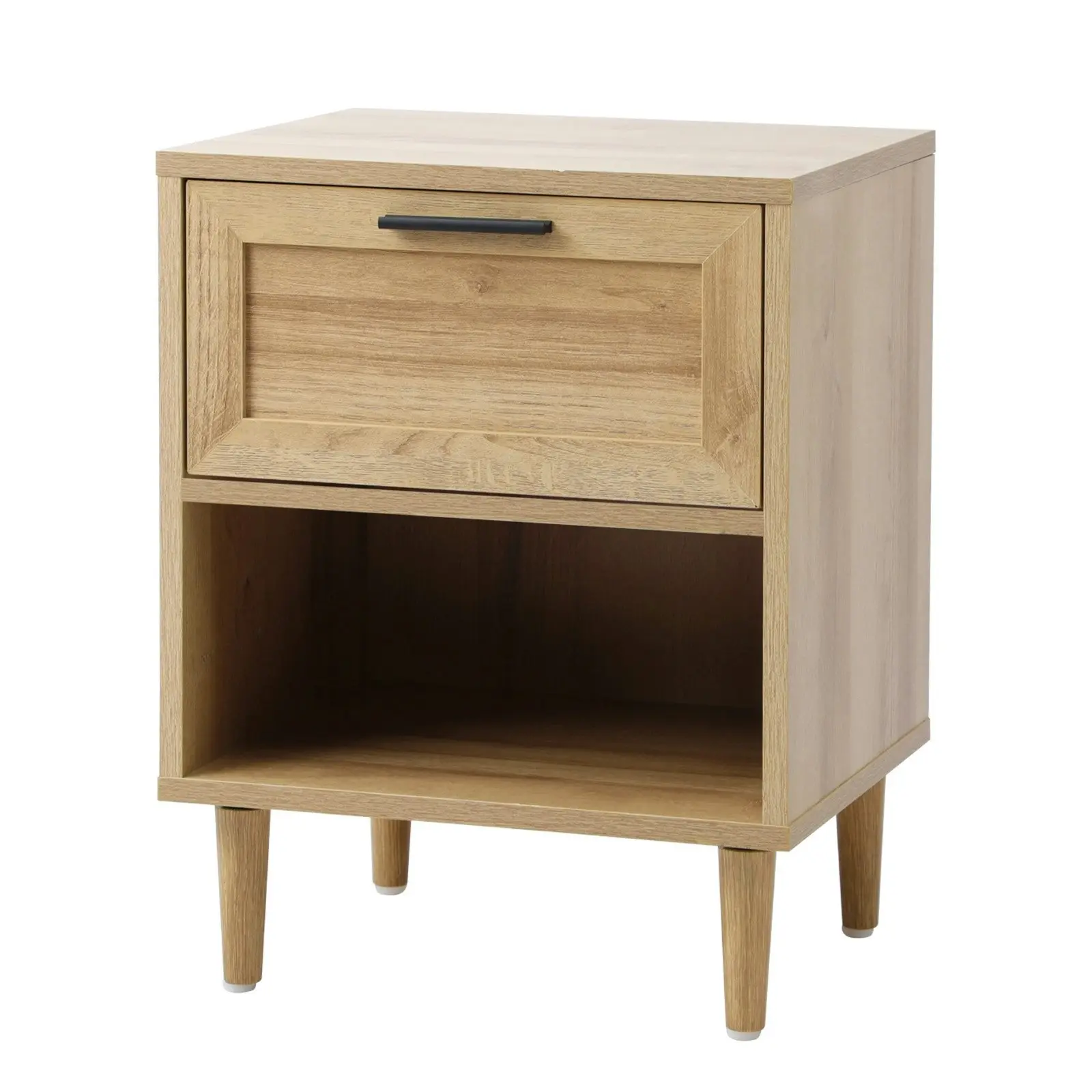 Oikiture Bedside Table Nightstand Side End Table Bedroom Storage Cabinet Natural