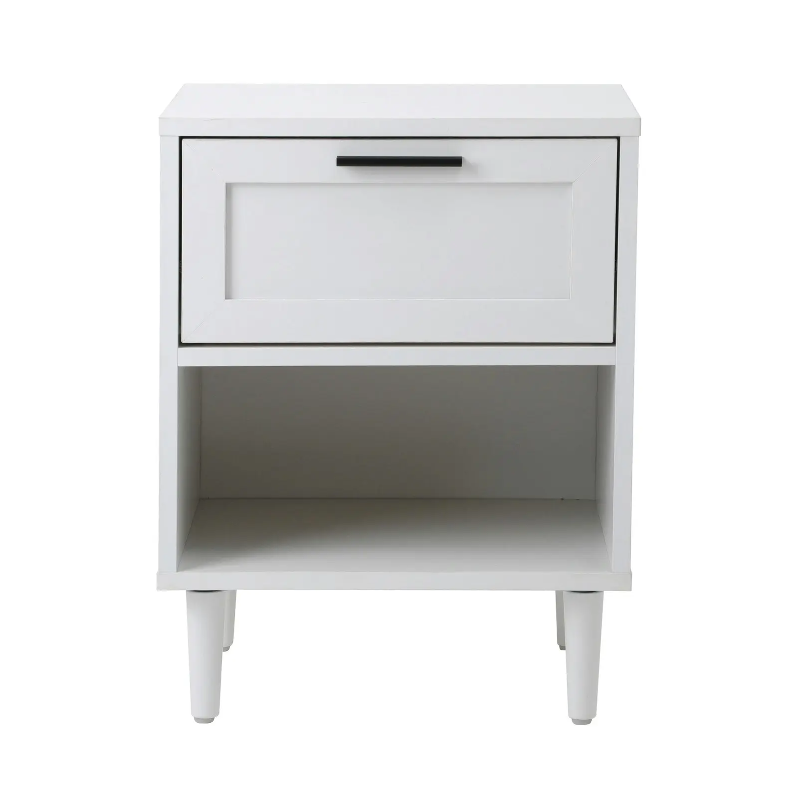 Oikiture Bedside Table Nightstand Side End Table Bedroom Storage Cabinet White