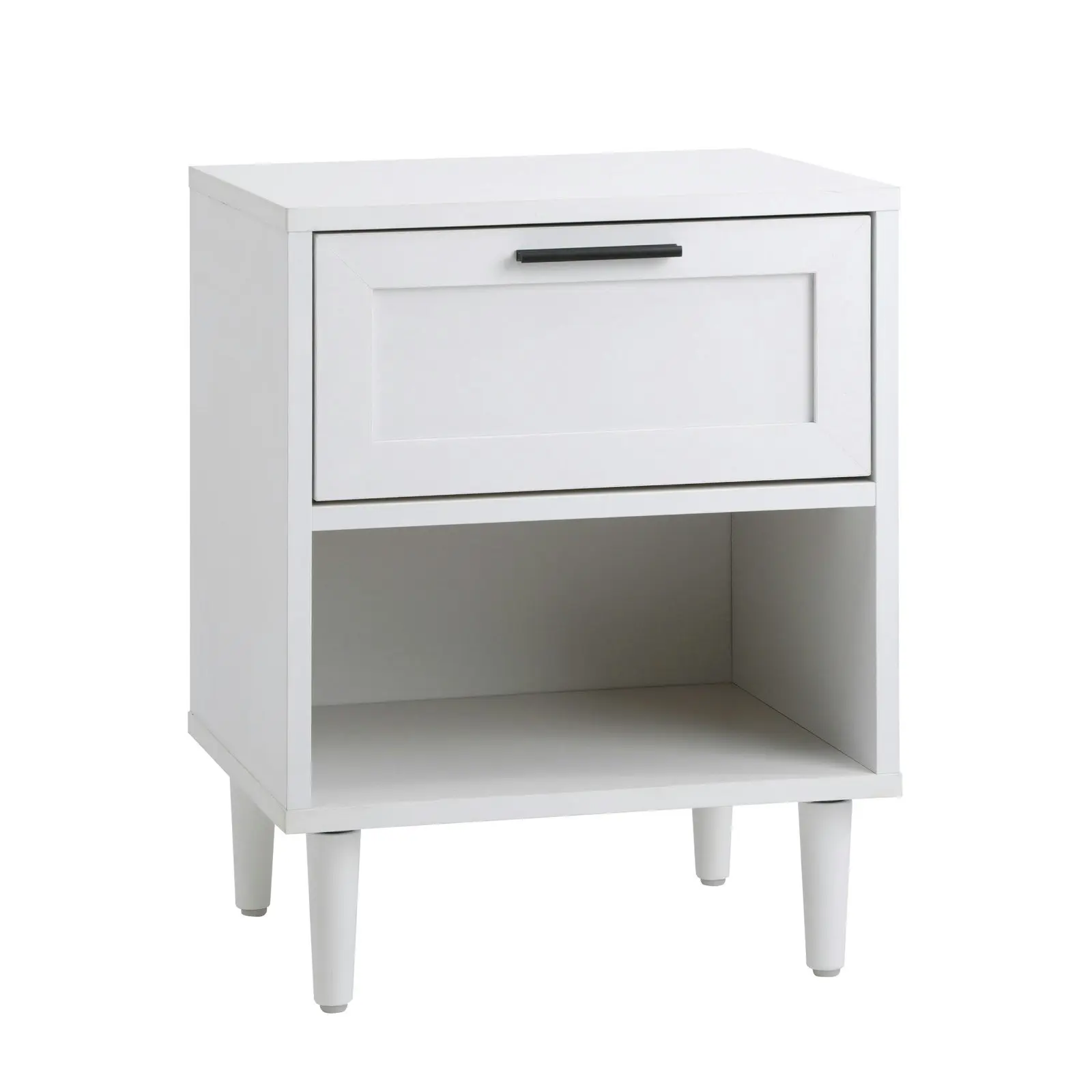 Oikiture Bedside Table Nightstand Side End Table Bedroom Storage Cabinet White