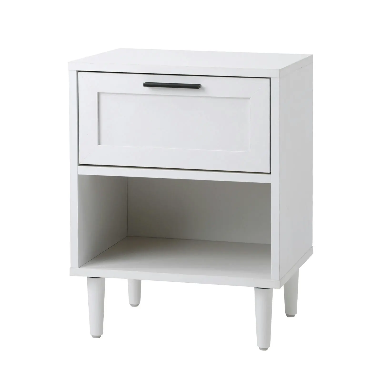 Oikiture Bedside Table Nightstand Side End Table Bedroom Storage Cabinet White