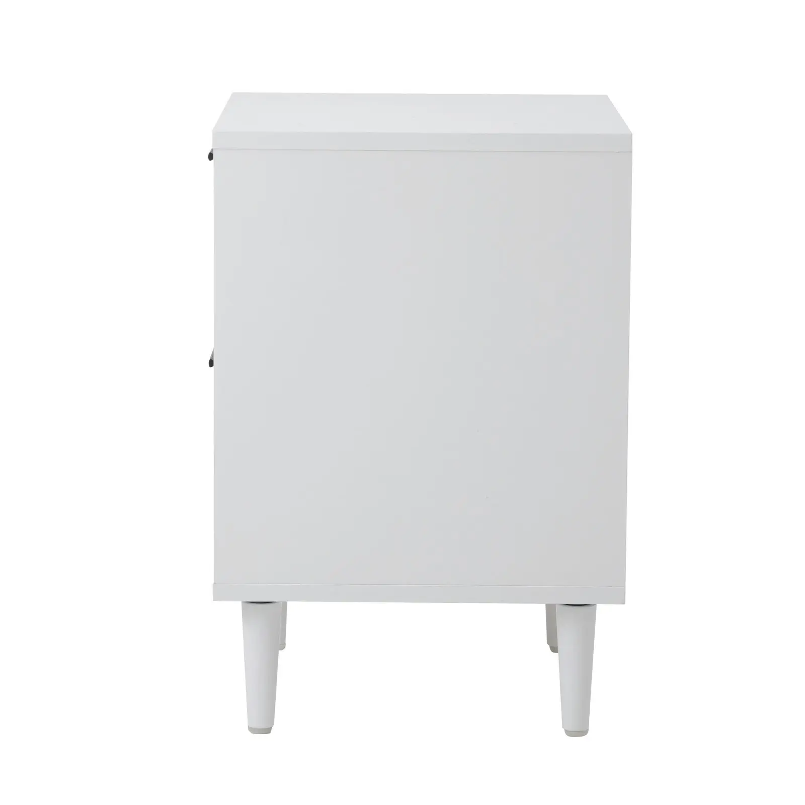 Oikiture Bedside Table Nightstand 2 Drawers Side End Table Bedroom Storage White