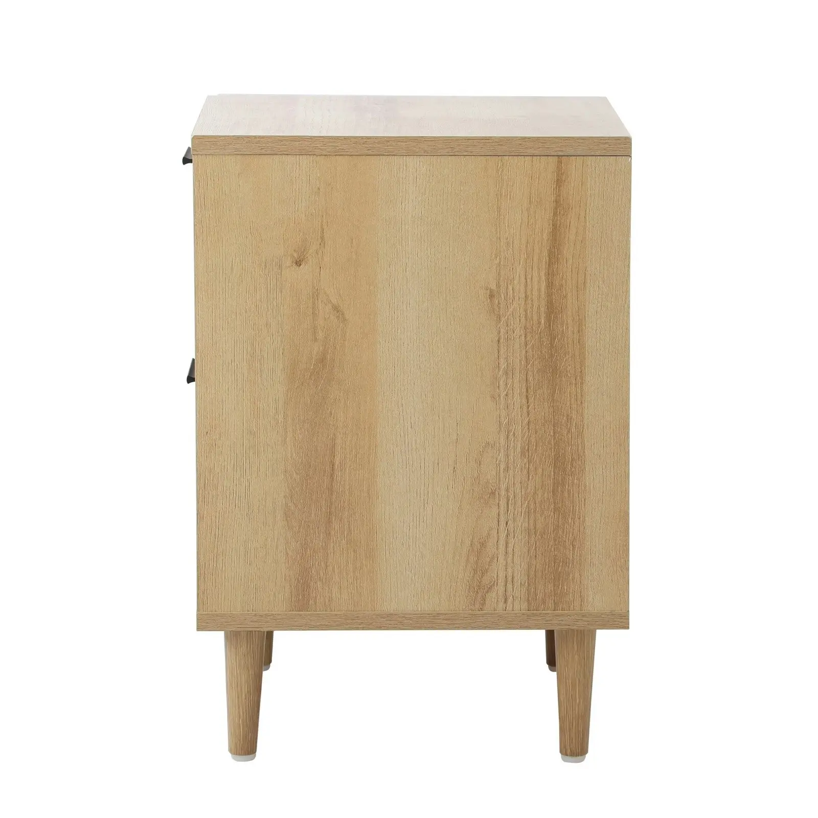 Oikiture Bedside Table Nightstand 2 Drawers Side End Table Storage Natural