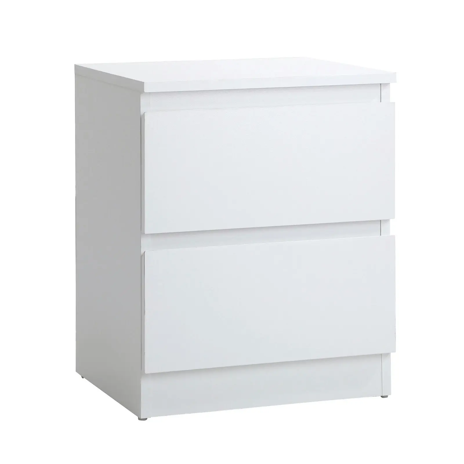 Oikiture Bedside Table Nightstand 2 Drawers Side End Table Storage Cabinet White