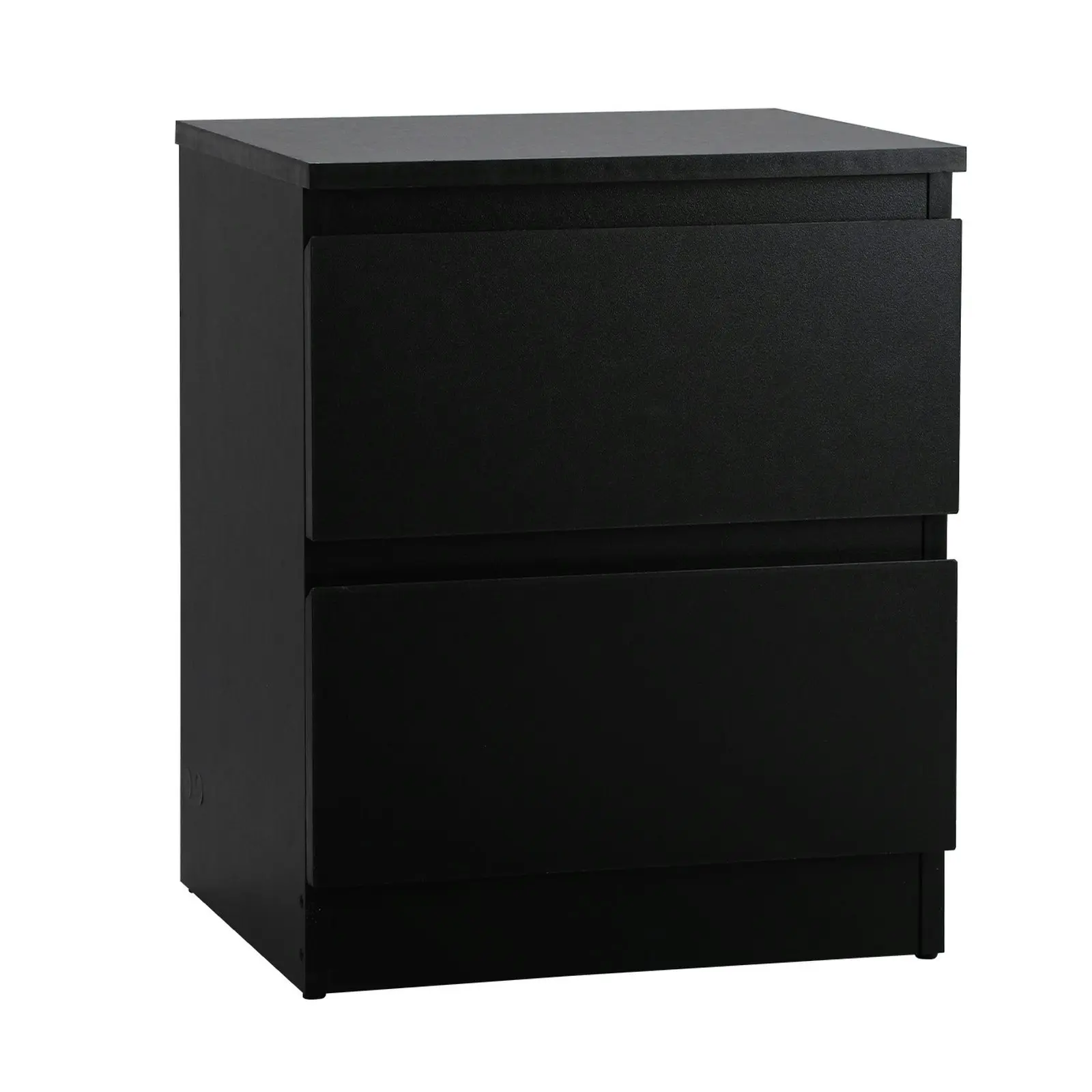 Oikiture Bedside Table Nightstand 2 Drawers Side End Table Storage Cabinet Black