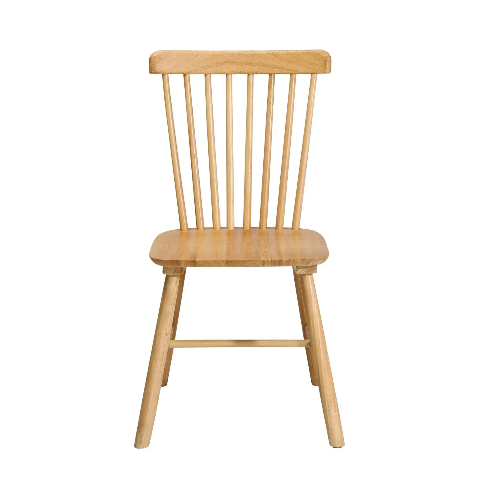 Oikiture 4x Dining Chairs Minimalist Vertical Back Chair Wooden Home Rubber Wood