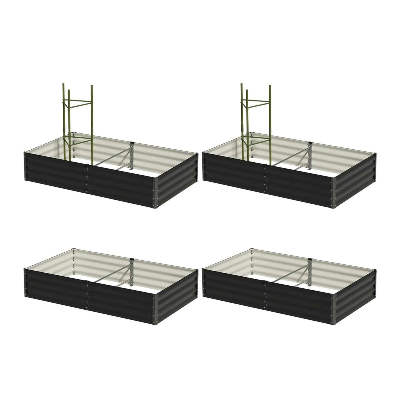 Livsip 4x Garden Bed 150x90x30cm Planter Stand Box Raised Container Galvanise