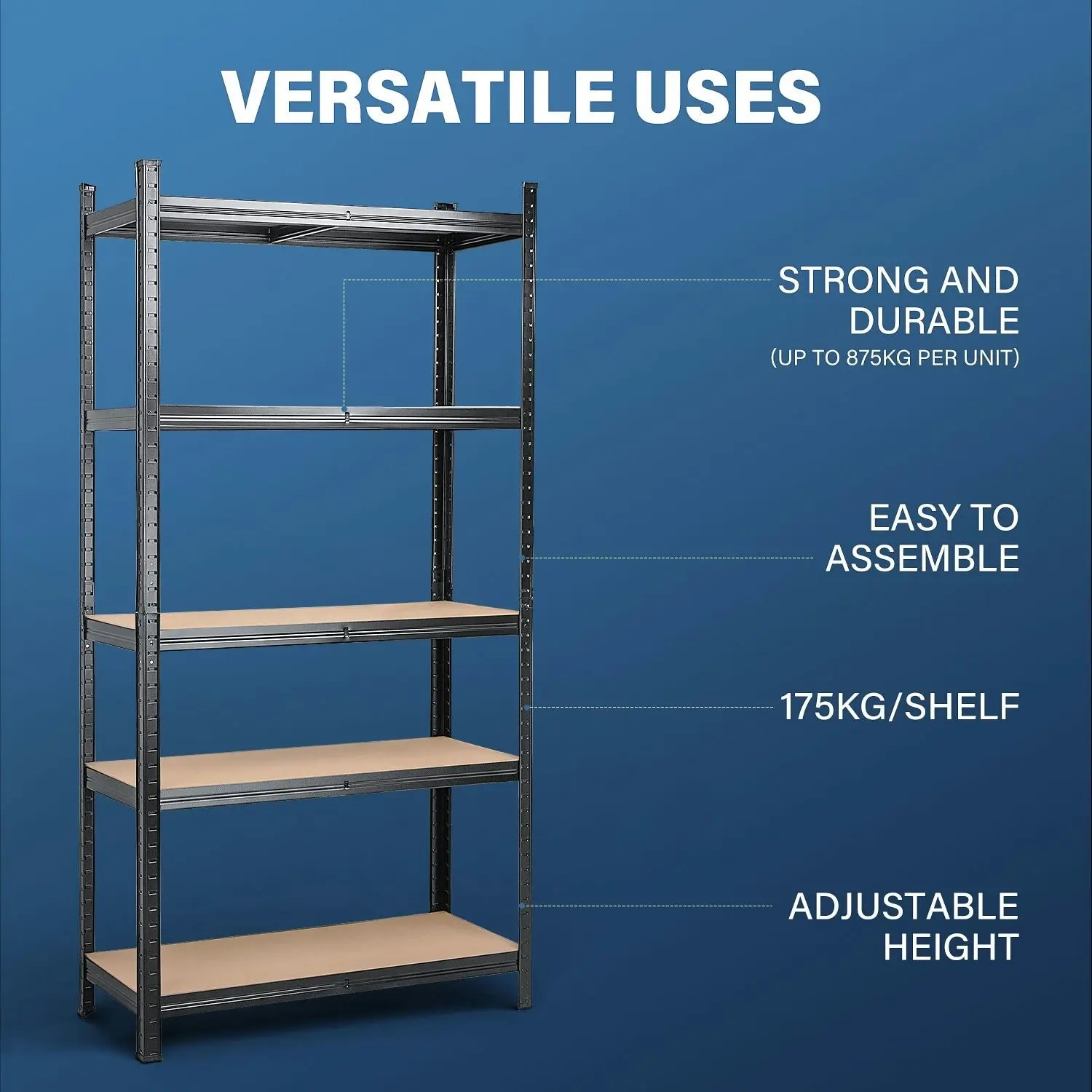 MasterSpec 2Pcs Garage Shelving Warehouse Shelf unit Storage Rack 1.8x0.9m