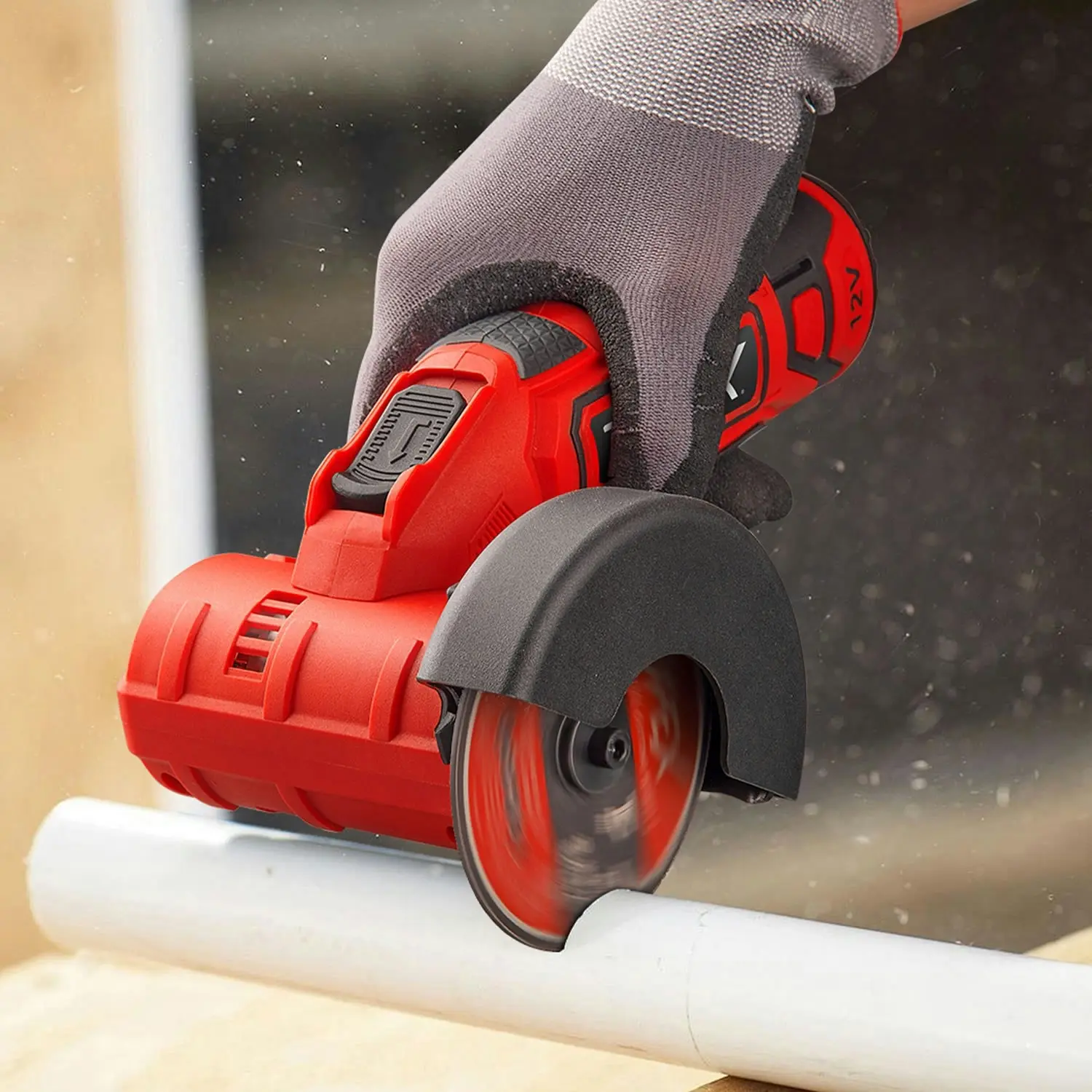 Topex 12V Cordless Angle Grinder Skin Only without Battery,with 2 Polishing disc & 1 Wrench for Metal and Wood