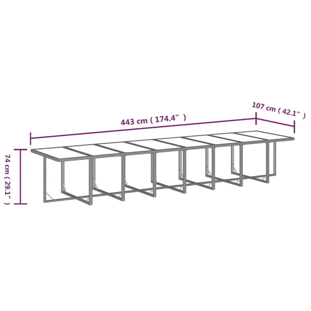 17 Piece Garden Dining Set with Cushions Grey Poly Rattan 3095671