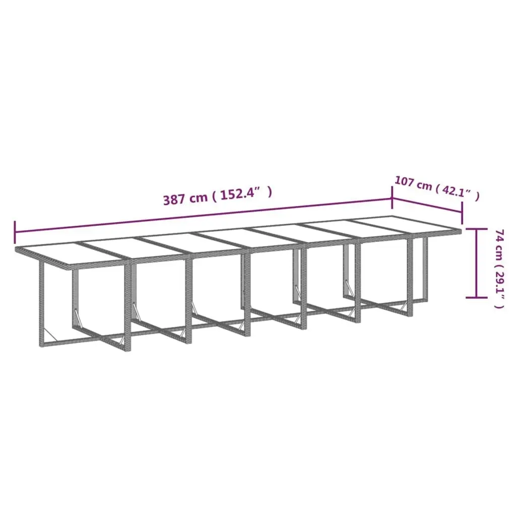 19 Piece Garden Dining Set with Cushions Poly Rattan Grey 3095645