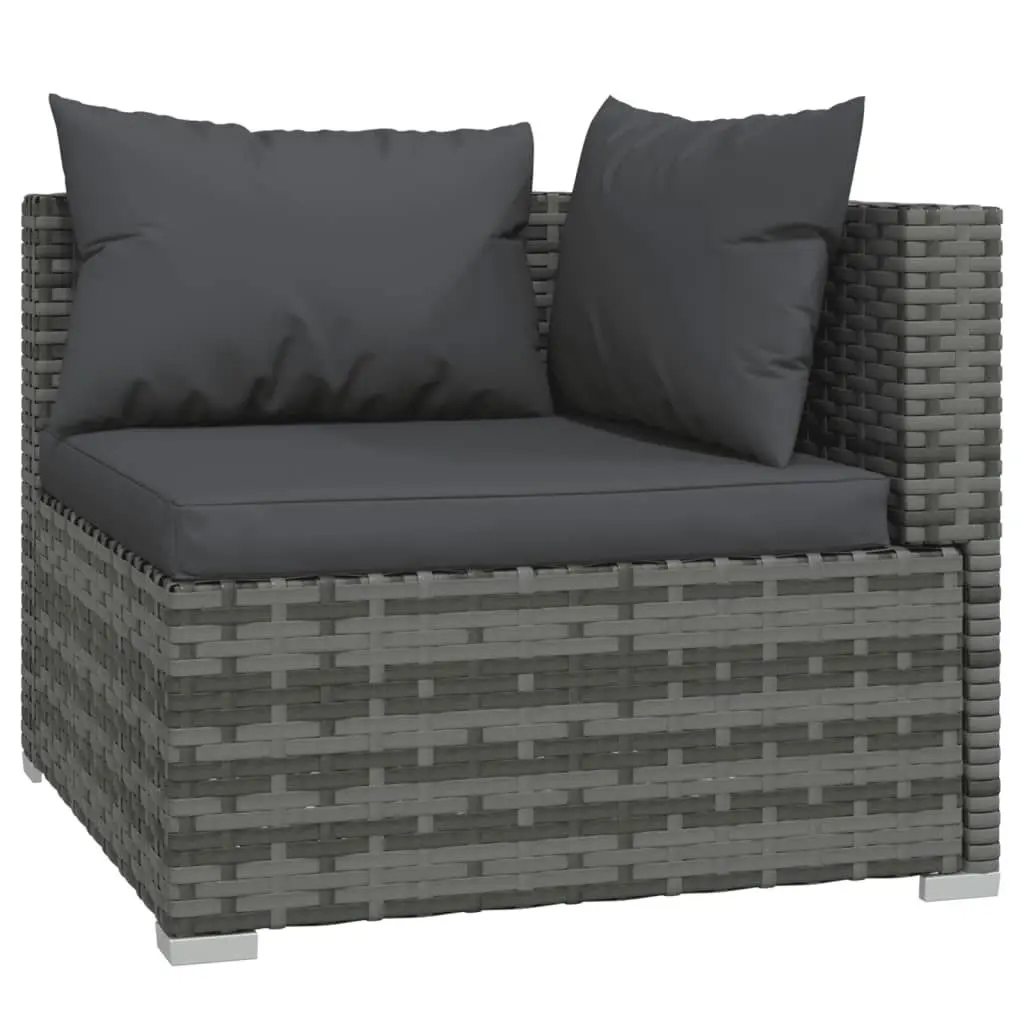 13 Piece Garden Lounge Set with Cushions Grey Poly Rattan 3102901