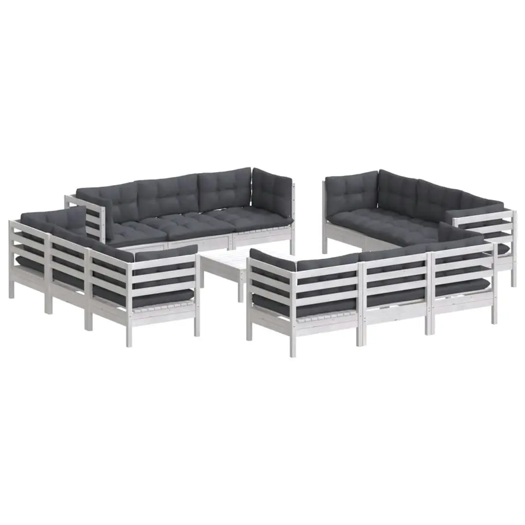 13 Piece Garden Lounge Set with Anthracite Cushions Pinewood 3096071