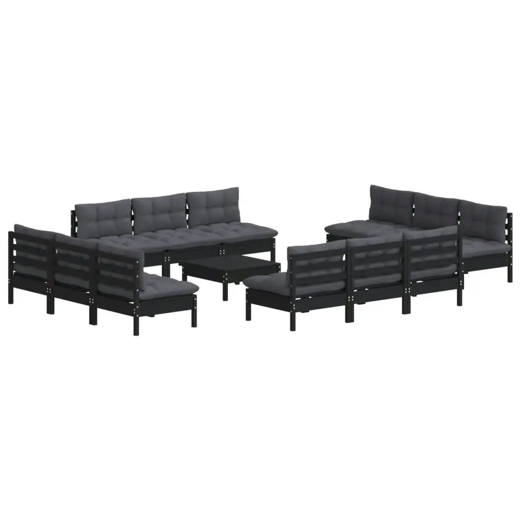 13 Piece Garden Lounge Set with Anthracite Cushions Pinewood 3096056