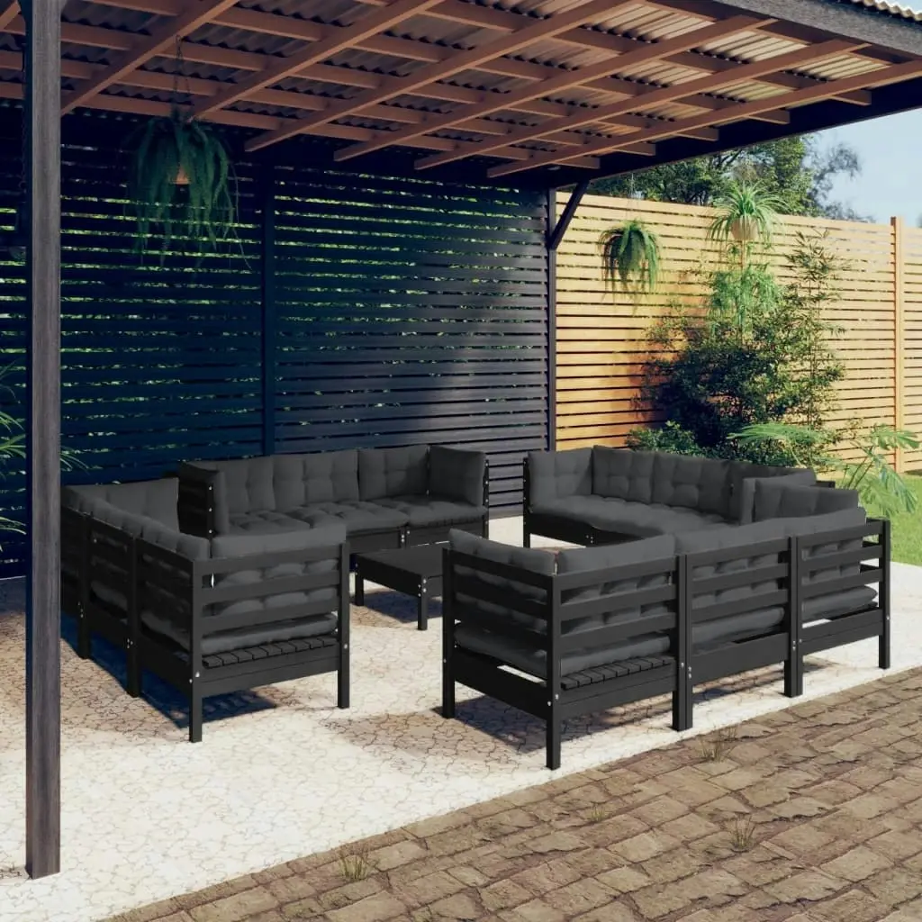 13 Piece Garden Lounge Set with Anthracite Cushions Pinewood 3096074