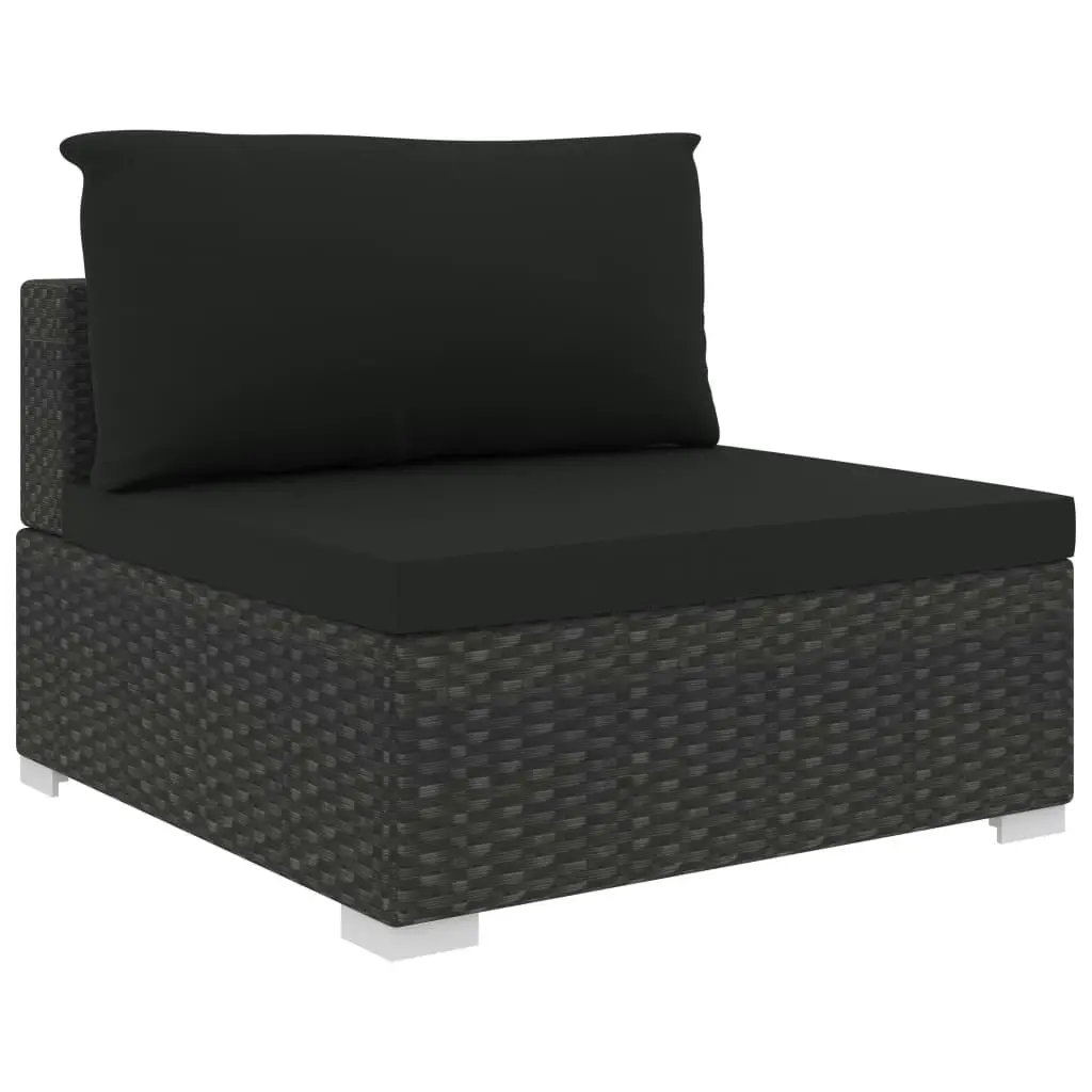 13 Piece Garden Lounge Set with Cushions Poly Rattan Black 46760