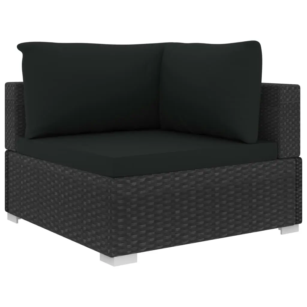 13 Piece Garden Lounge Set with Cushions Poly Rattan Black 46760