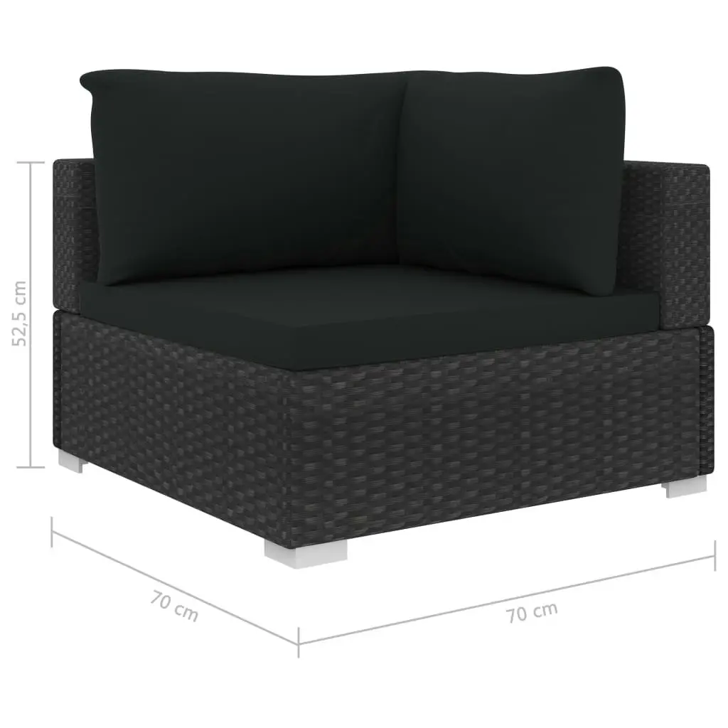 13 Piece Garden Lounge Set with Cushions Poly Rattan Black 46760