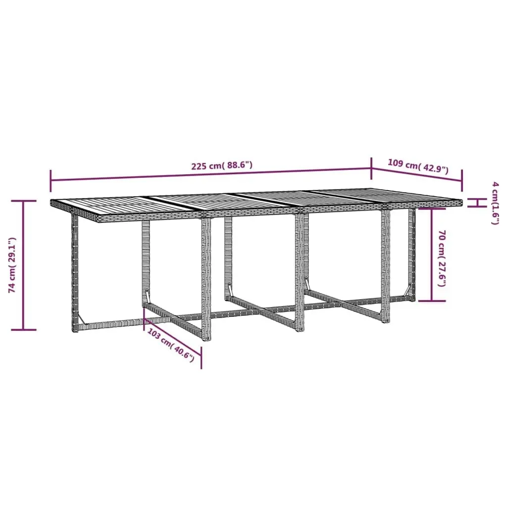 13 Piece Outdoor Dining Set Poly Rattan and Acacia Wood Black 42532