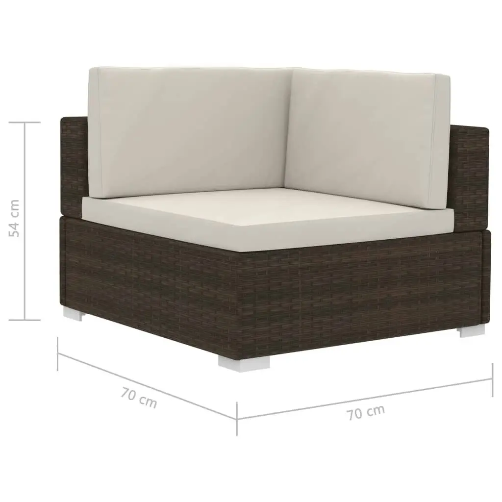 4 Piece Garden Sofa Set with Cushions Poly Rattan Brown 47269