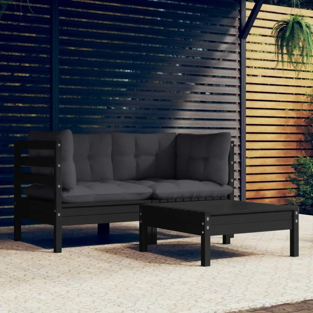 3 Piece Garden Lounge Set with Anthracite Cushions Pinewood 3096020