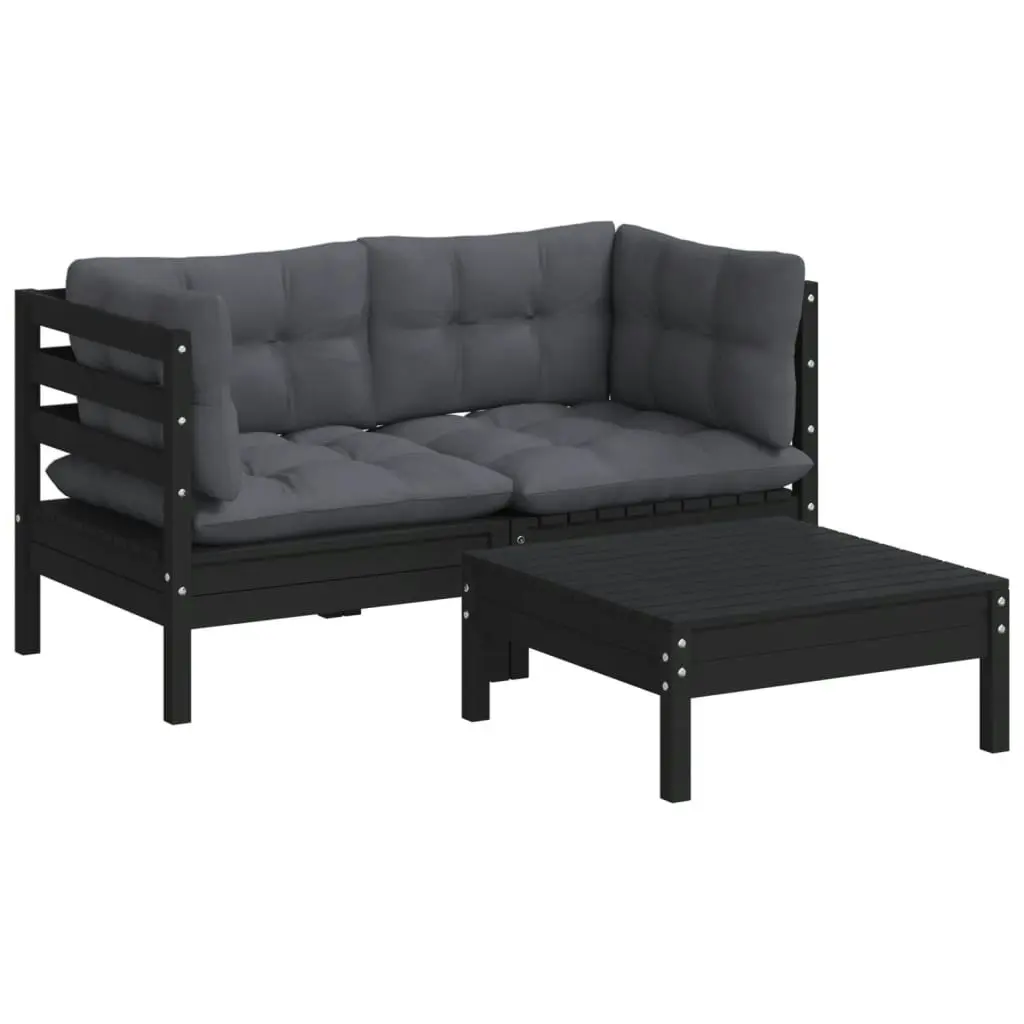 3 Piece Garden Lounge Set with Anthracite Cushions Pinewood 3096020