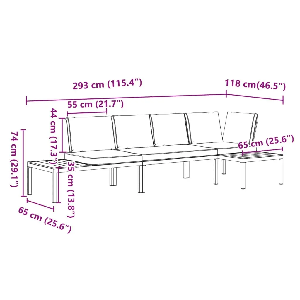 3 Piece Garden Sofa Set with Cushions Black Aluminium 3283707