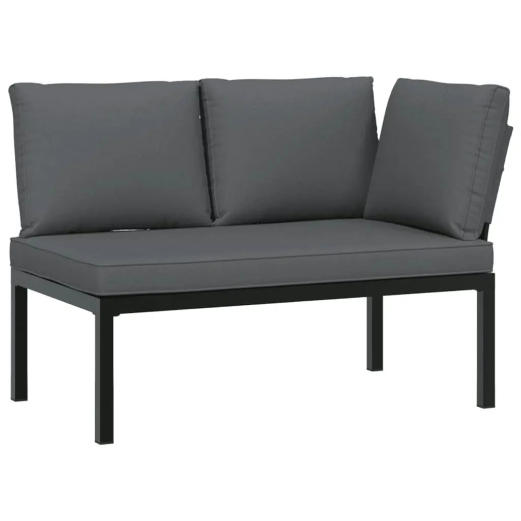 4 Piece Garden Sofa Set with Cushions Black Aluminium 3283697