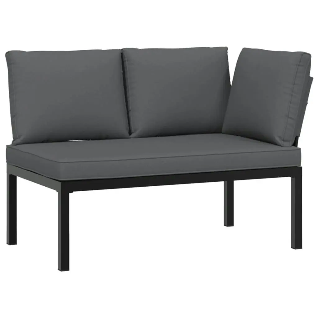 4 Piece Garden Sofa Set with Cushions Black Aluminium 3283679