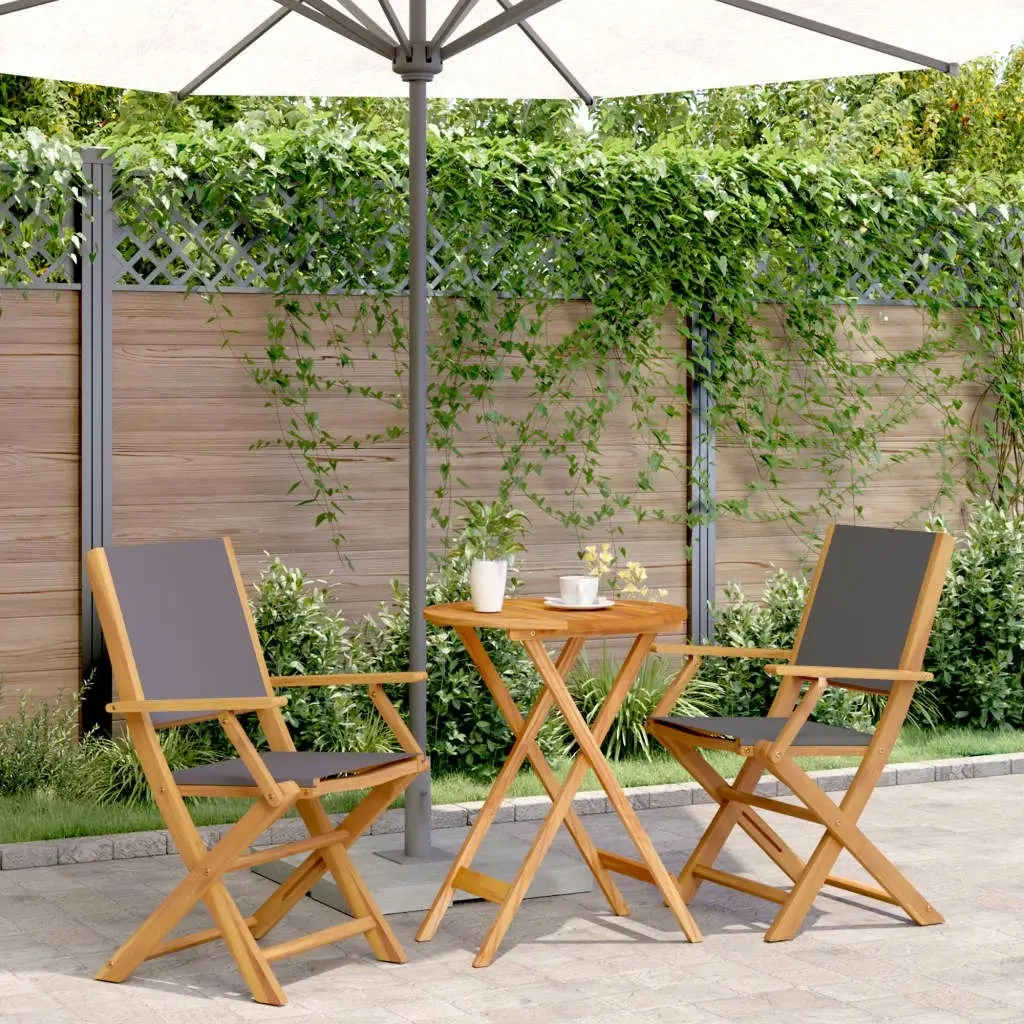 3 Piece Bistro Set Anthracite Fabric and Solid Wood 3281797