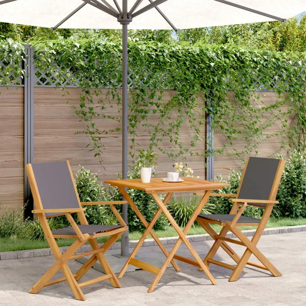 3 Piece Bistro Set Anthracite Fabric and Solid Wood 3281881