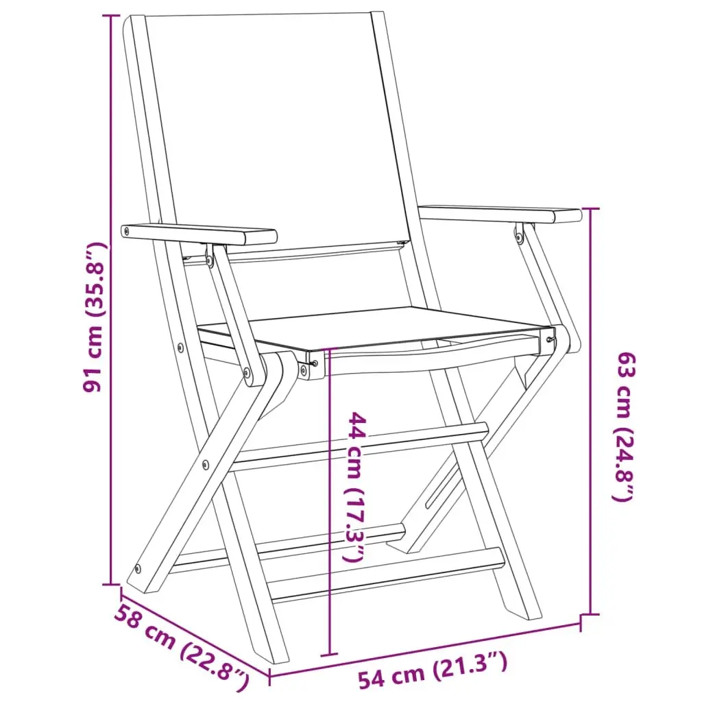 3 Piece Bistro Set Cream White Fabric and Solid Wood 3281796