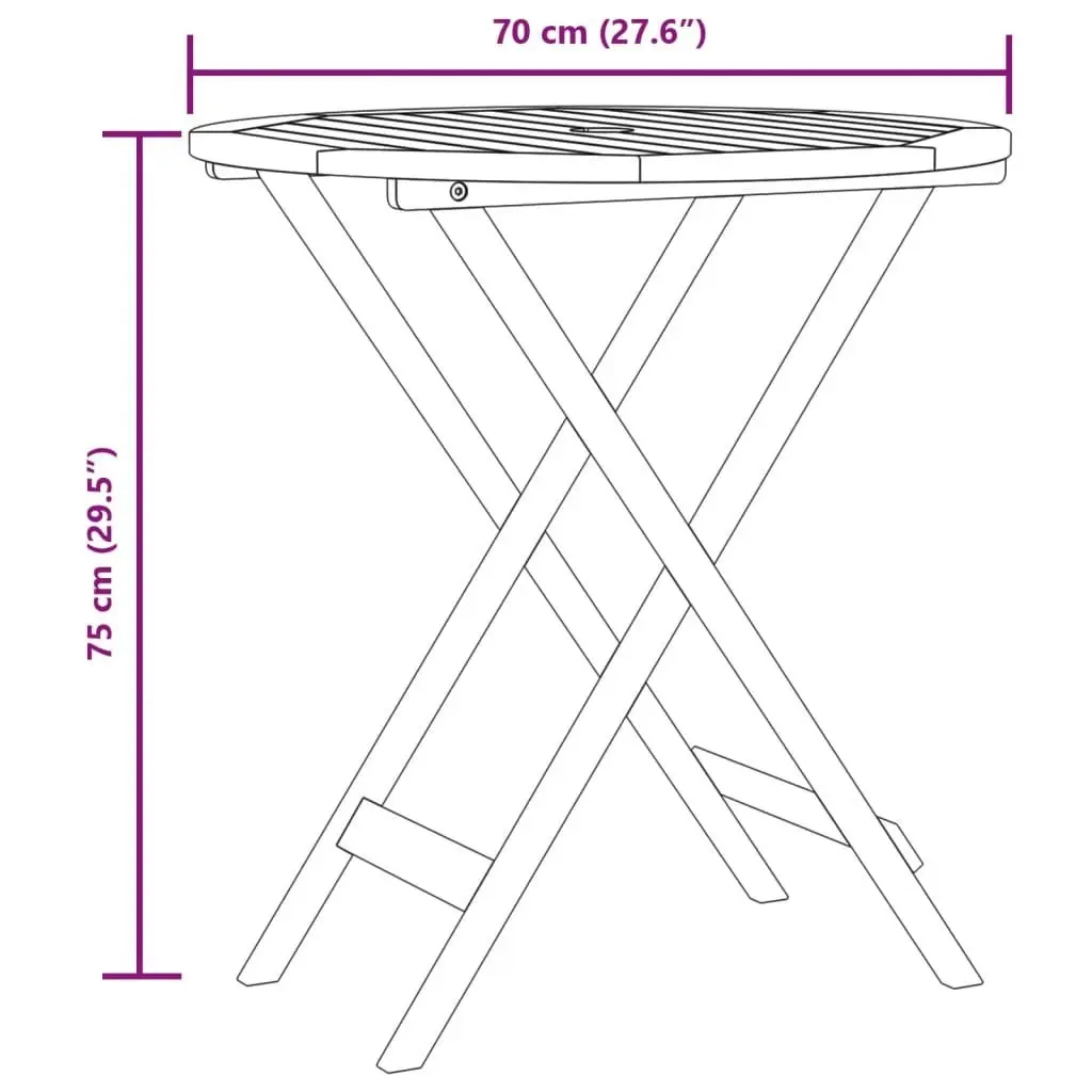 3 Piece Bistro Set Cream White Fabric and Solid Wood 3281844