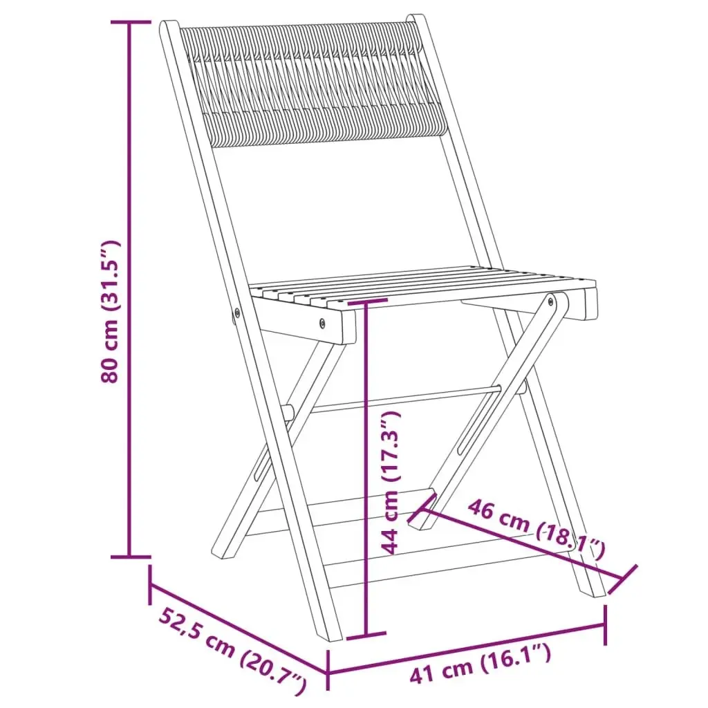 3 Piece Bistro Set Grey Polypropylene and Solid Wood 3281758