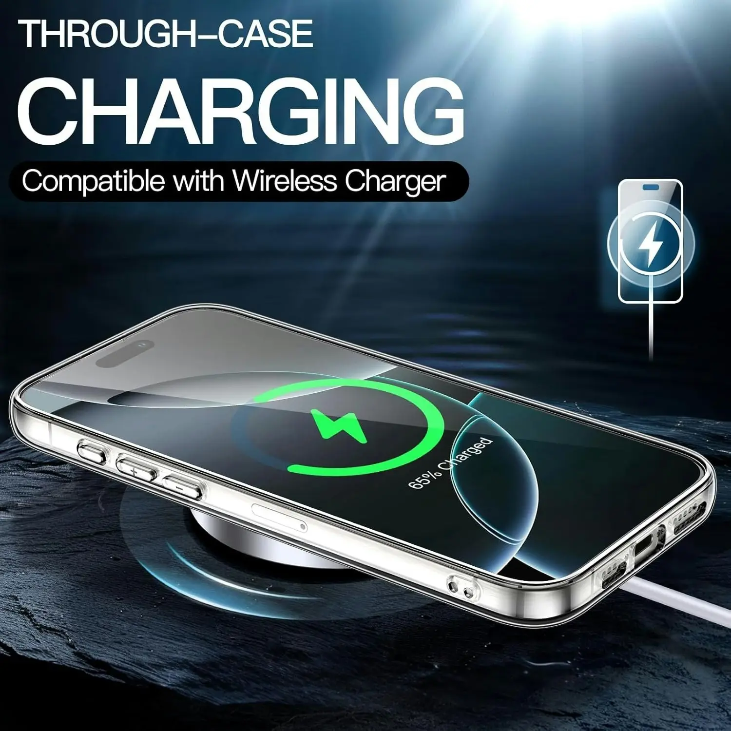 MEZON Crystal Clear Case for Apple iPhone 16 Pro (6.3") Ultra Slim Premium TPU Gel – Magsafe Wireless Charging Compatible