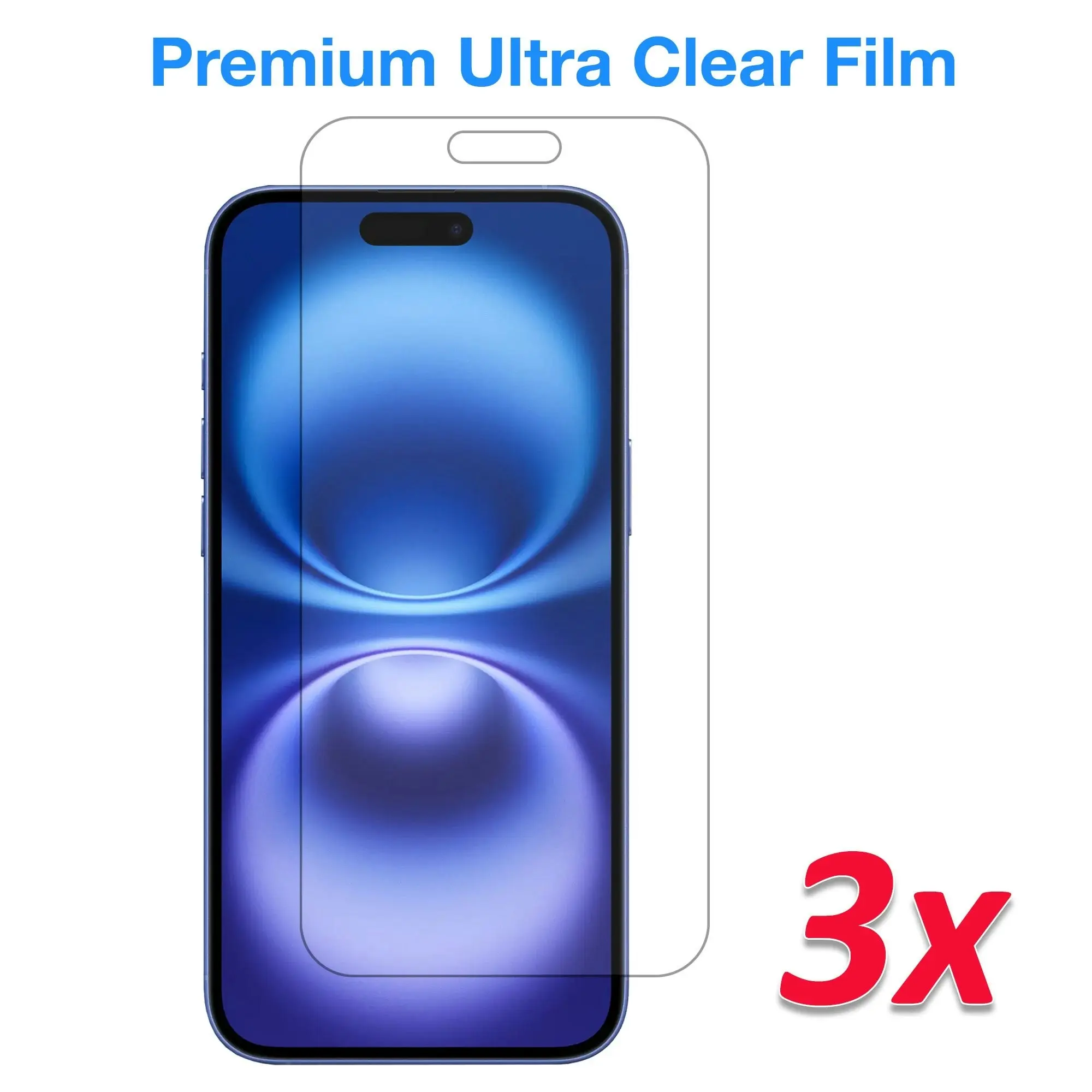 [3 Pack] MEZON Ultra Clear Film for iPhone 16 (6.1") Premium Case Friendly Screen Protectors