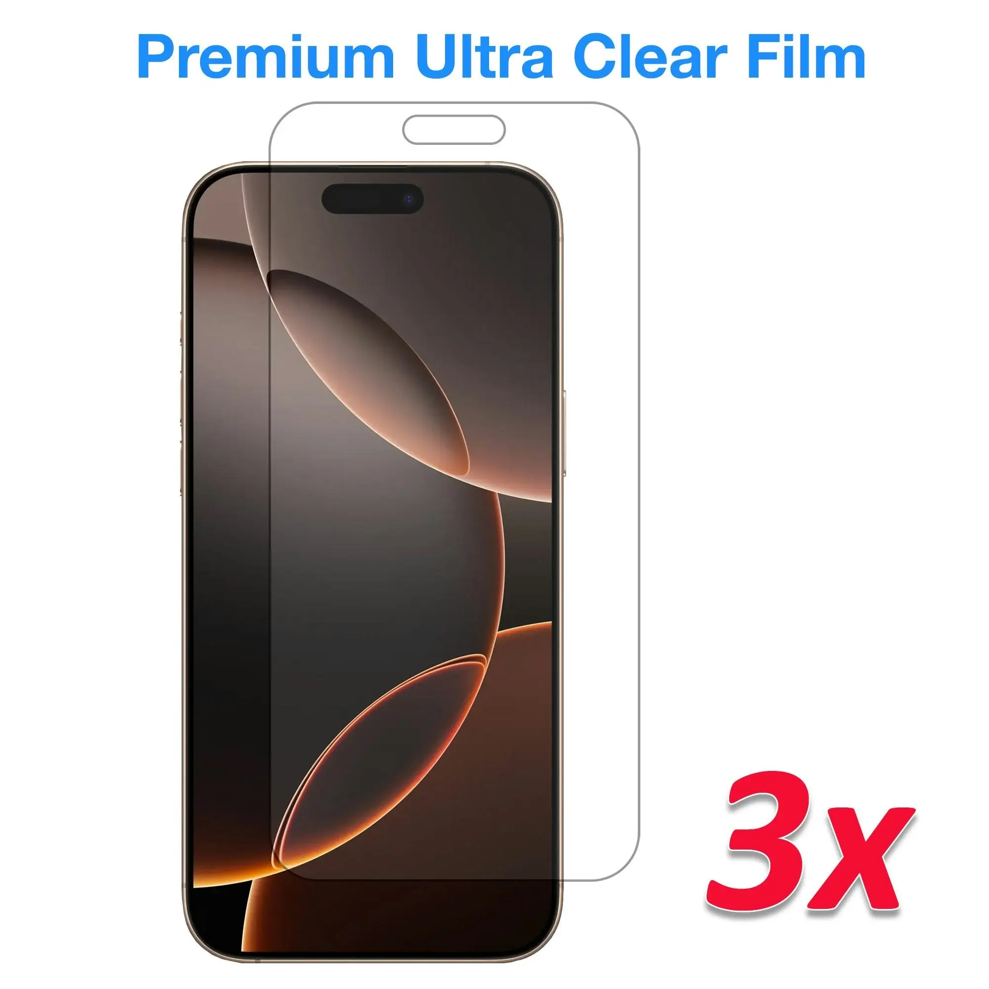 [3 Pack] MEZON Ultra Clear Film for iPhone 16 Pro (6.3") Premium Case Friendly Screen Protectors