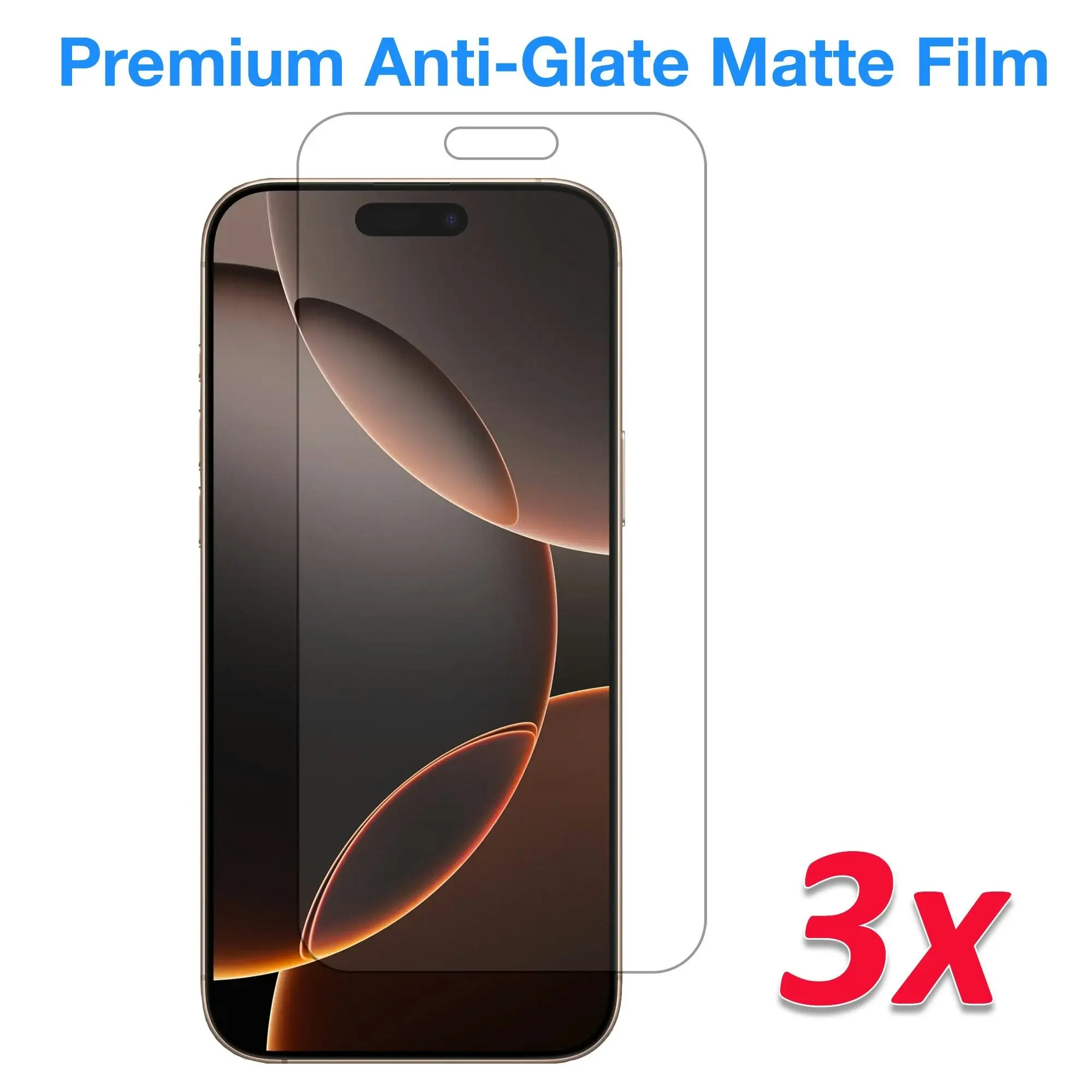 [3 Pack] MEZON Anti-Glare Matte Film for iPhone 16 Pro (6.3") Premium Case Friendly Screen Protectors