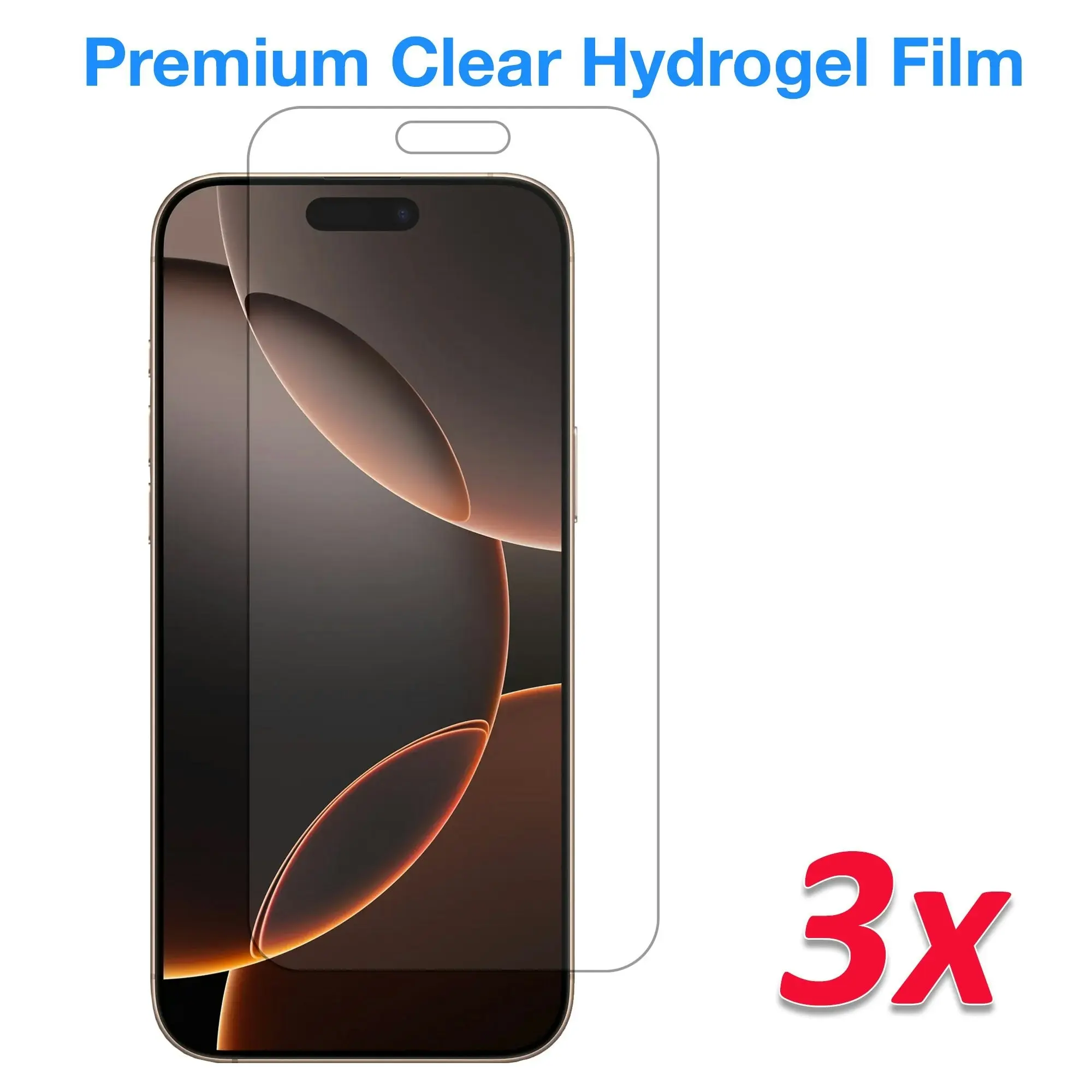 [3 Pack] MEZON iPhone 16 Pro (6.3") Premium Hydrogel Clear Edge-to-Edge Full Coverage Screen Protector Film