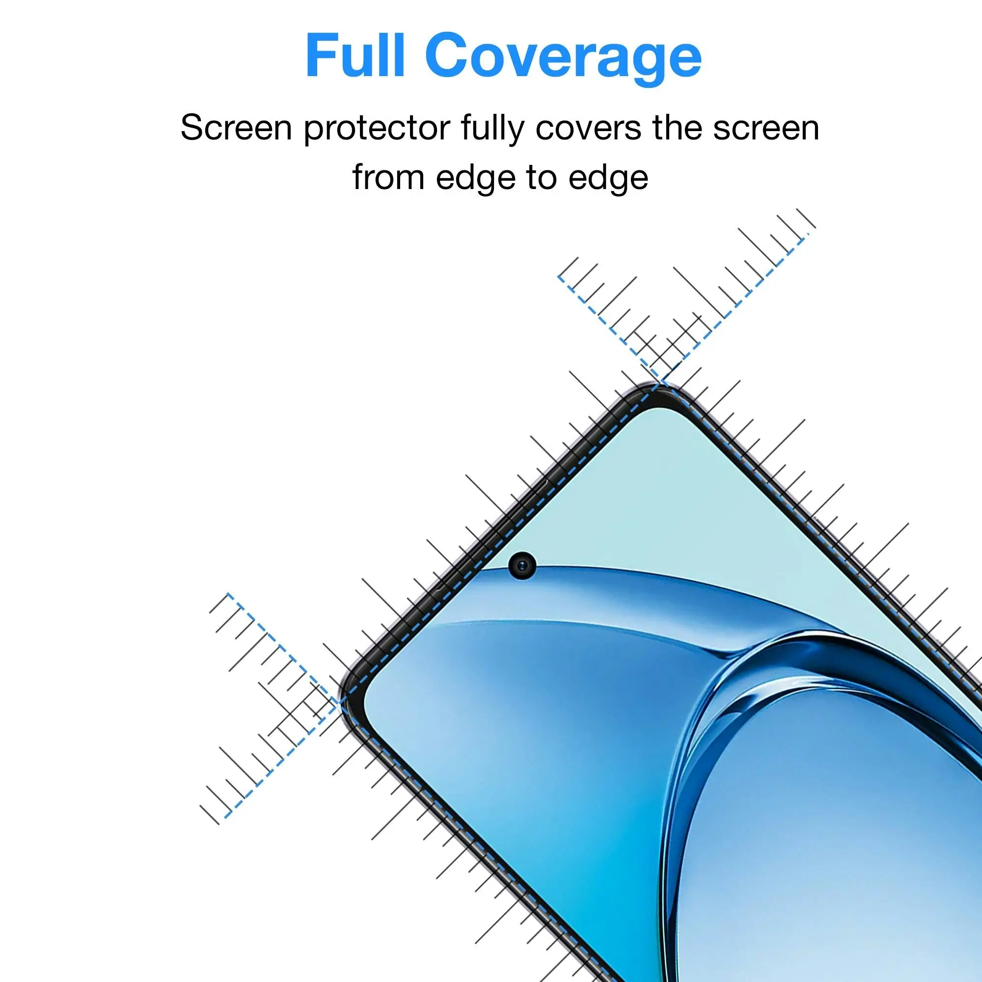 [2 Pack] MEZON Full Coverage Tempered Glass for OPPO A60 Crystal Clear Premium 9H HD Screen Protector (OPPO A60, 9H Full)