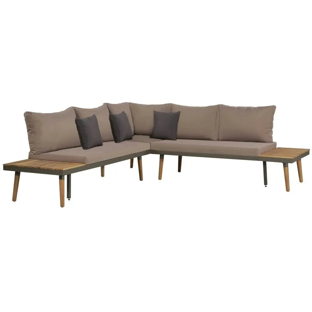 4 Piece Garden Lounge Set with Cushions Solid Acacia Wood Brown 44240