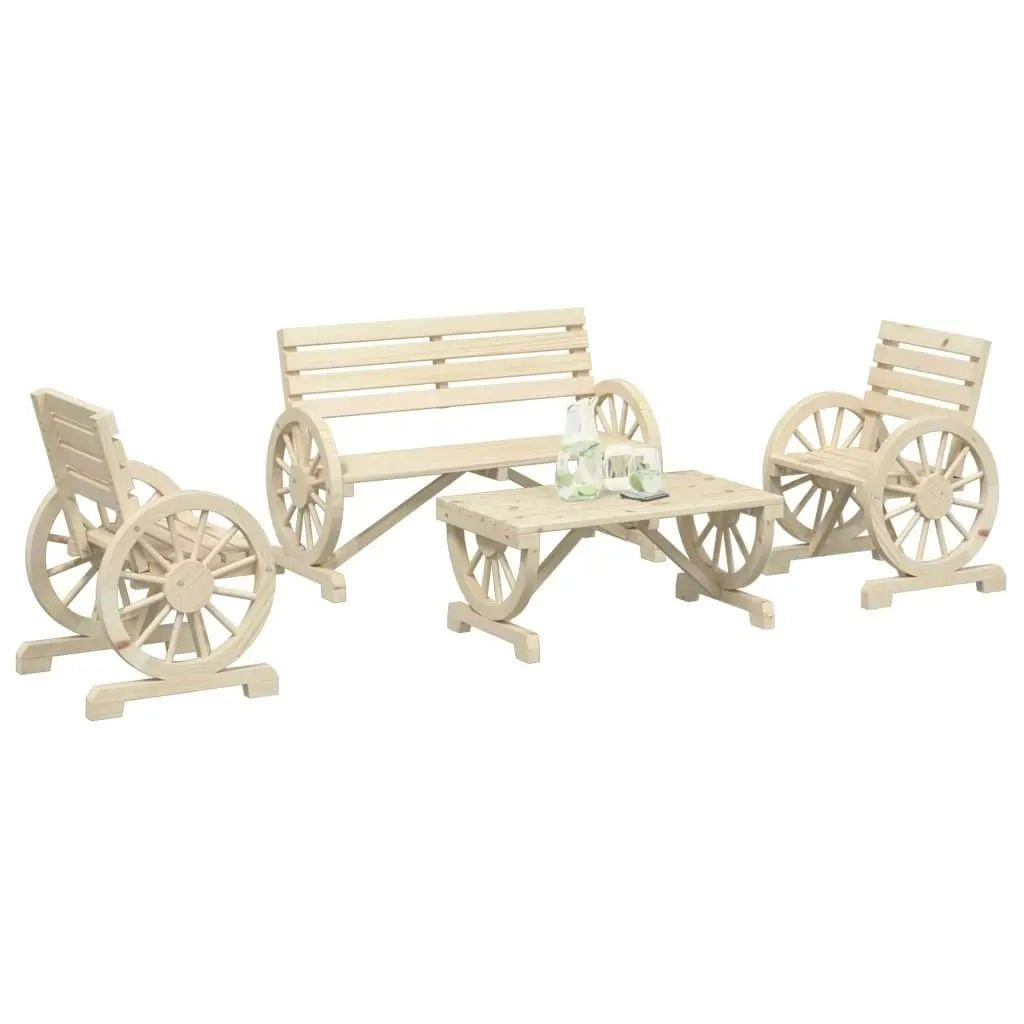 4 Piece Garden Lounge Set Solid Wood Fir 3207131