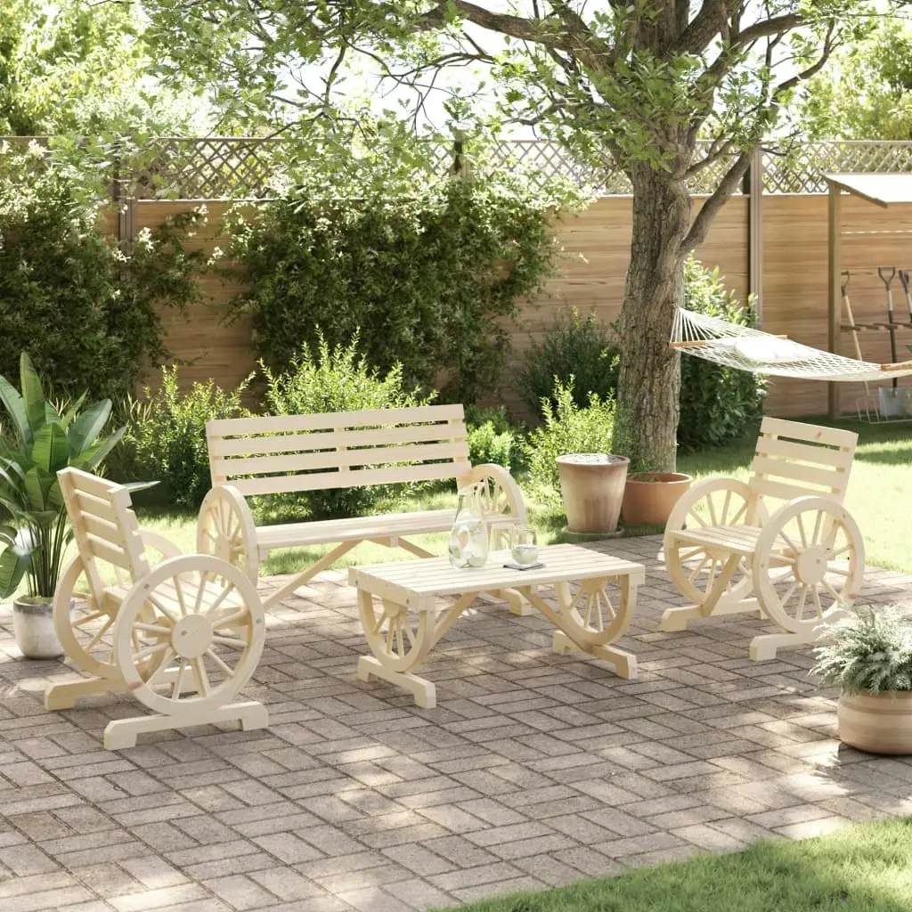 4 Piece Garden Lounge Set Solid Wood Fir 3207131