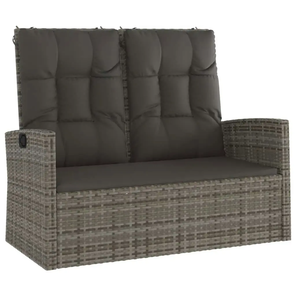 4 Piece Garden Lounge Set with Cushions Grey Poly Rattan 362180