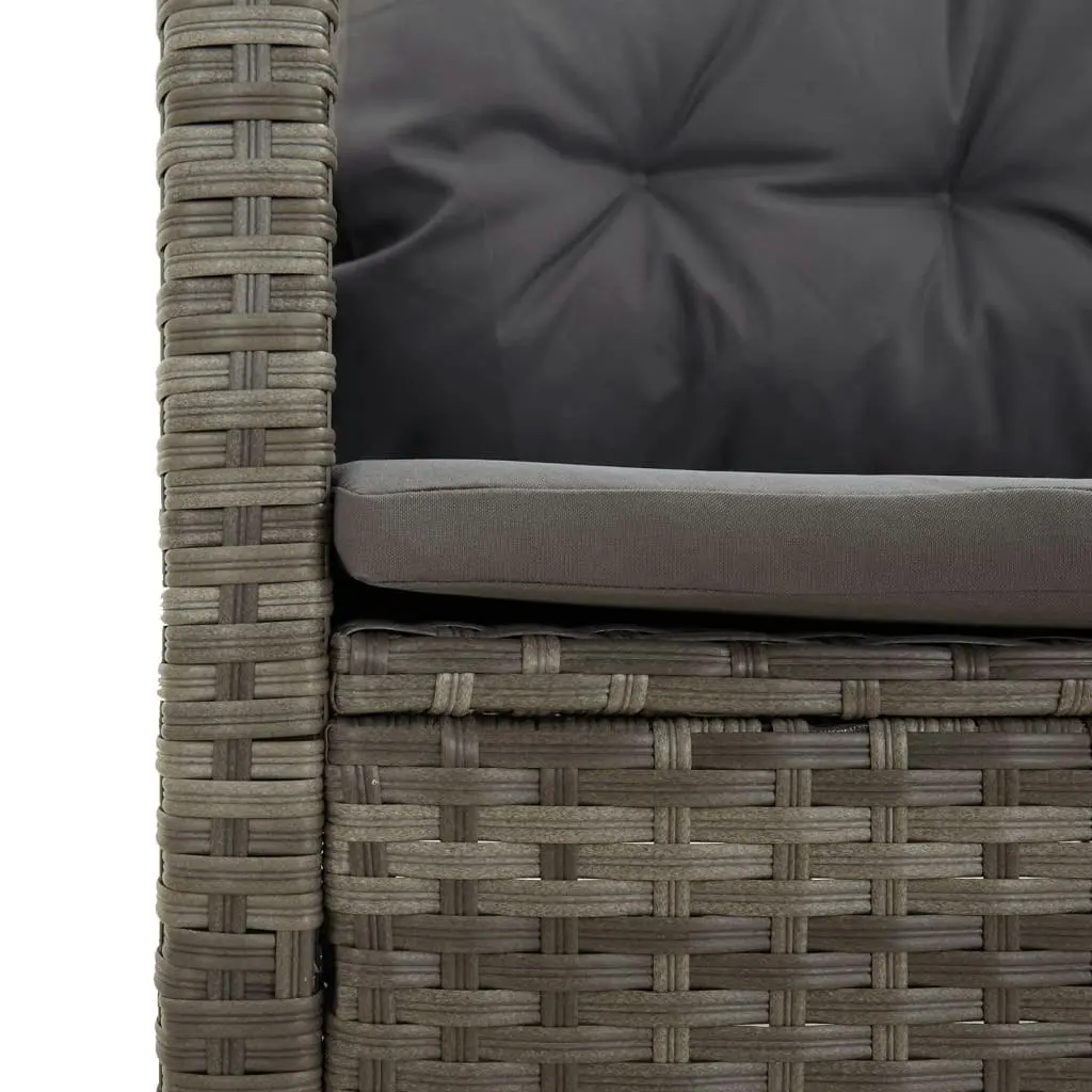 4 Piece Garden Lounge Set with Cushions Grey Poly Rattan 362180