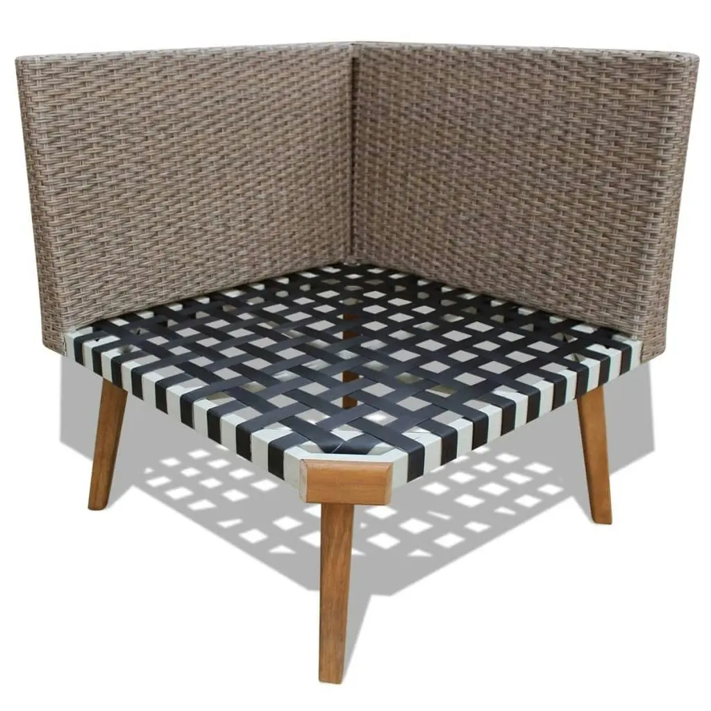 4 Piece Garden Lounge Set with Cushions Poly Rattan Grey 43133