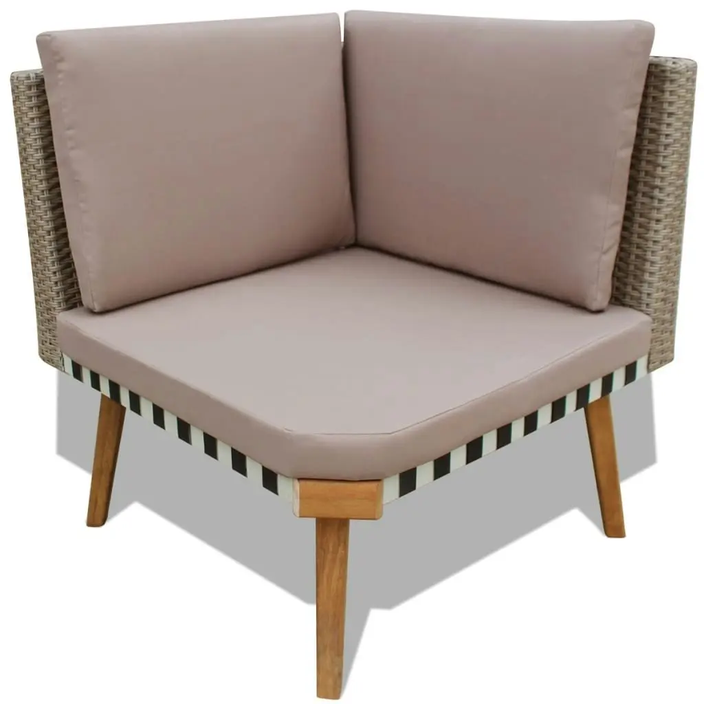 4 Piece Garden Lounge Set with Cushions Poly Rattan Grey 43133