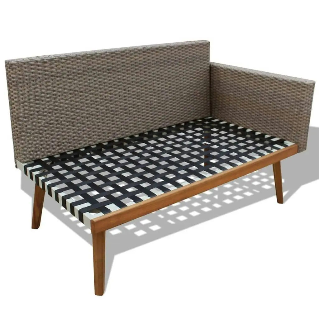 4 Piece Garden Lounge Set with Cushions Poly Rattan Grey 43133