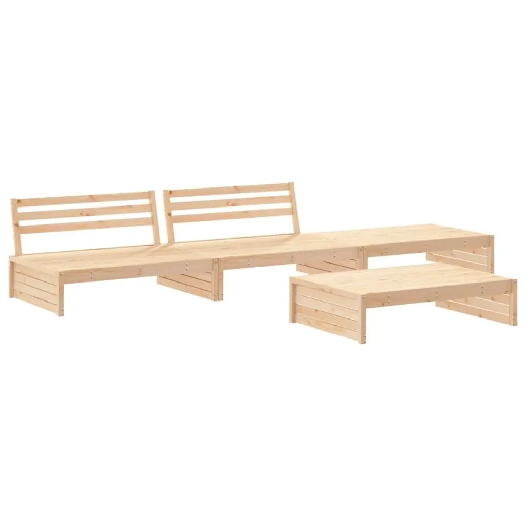 4 Piece Garden Lounge Set with Cushions Solid Wood 3186137